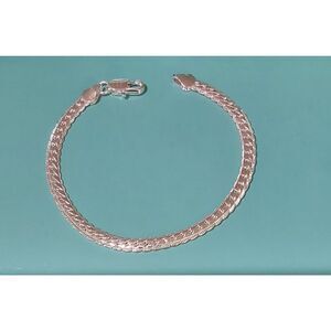 New~Sterling Silver Sleek Wheat Link Bracelet w/Diamond Cut Edges